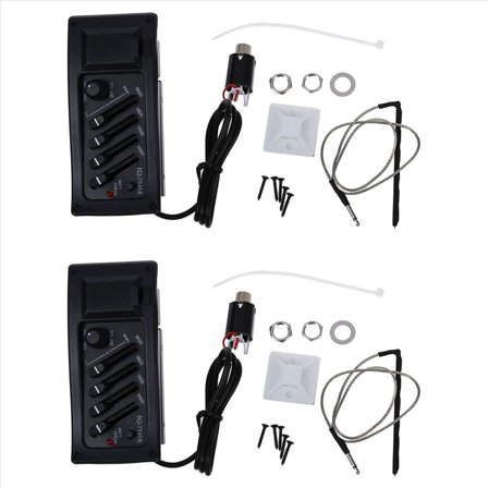 2X Guitar Preamp Amplifier Equalizer EQ 4-Band Acoustic Piezo 7545R