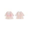 thumbnail image 2 of BemeyourBBs Toddler Baby Girl Silly Goose Outfit Plaid Gingham Dress Spring Summer Clothes Bow Goose Letter Ruffle Long Sleeve A-line Dress, 2 of 9