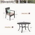 thumbnail image 4 of SUMMIT LIVING 5-Piece Outdoor Patio Dining Set with Wicker Cushioned Chairs & 42" Round Table for 4-Person, Black&Brown, 4 of 11
