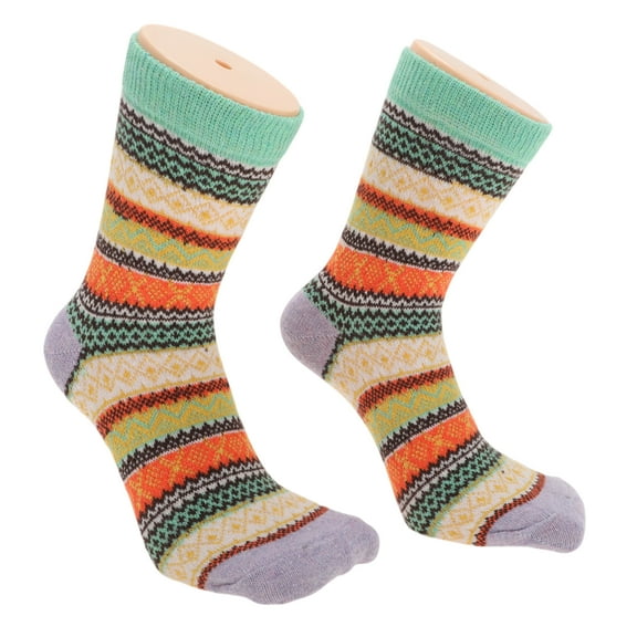 Unique Bargains 5 Pair Women's Thick Winter Warm Socks Assorted Color Polyester