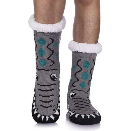 Mens Fuzzy Slipper Socks Animal Thick Cosy Warm Soft Fleece lined Thermal  Winter Non Slip Home Socks | Walmart Canada