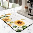 thumbnail image 2 of 2 Pack Washable Rubber Sunflower Cute Floral Dish Drying Mats for Kitchen Counter Home Large Coffee Bar Pad Accessories and Decor for Utensils Stemware (2pcs 18''x24''+19.5''x12''), 2 of 6
