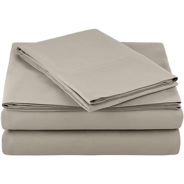 Marquess 4 Pieces Microfiber Flannel Sheet Set, King Size Linen Color