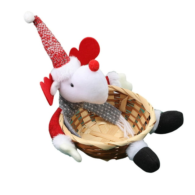 TIELUTT 1PC Christmas Candy Storage Santa Snowman Candy Bowl Candy Christmas Decoration Snacks Holiday Table Postal Ornament Jasmine Ornament Ornament Bulbs and Ornament Ornament Set with Topper