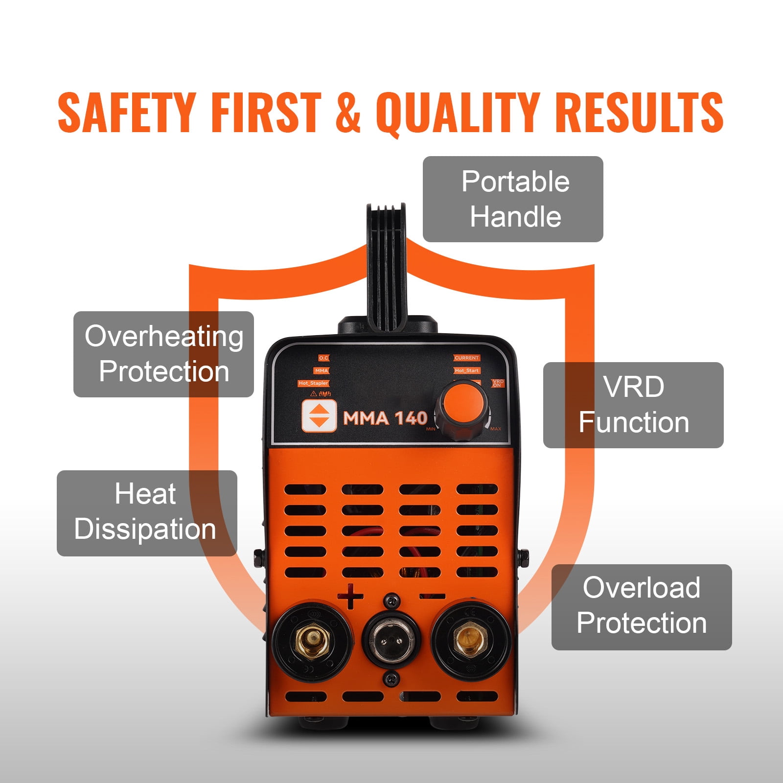 BENTISM Plastic & Stick Welder 140Amp MMA/Plastic 2-IN-1 Welder Machine 110/220V Hot Stapler with Hot Start Arc Force Anti-Stick, IGBT Inverter ARC Welding Machine