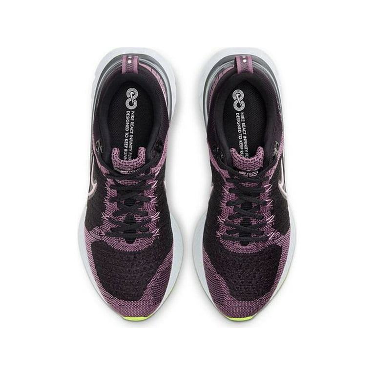 Nike Women's React Infinity Run FK 2 Running Shoes, Black/Purple, 7 B(M) US