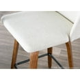 thumbnail image 4 of LumiSource Walnut Wood, Cream Fabric, Black Metal Toriano Counter Stool - Set of 2, 4 of 11