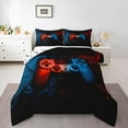 thumbnail image 2 of Game Comforter Set Queen,Teens Gamer Room Decor Duvet Insert, Gaming Console Bedding Set, Gamepad Video Games Joysticks Quilted Duvet,Modern Retro Bedroom Decor Red Blue, 2 of 8