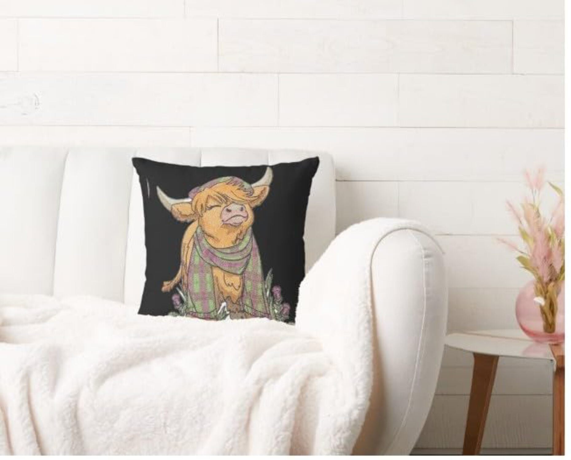 Custom Animals Wear Your Tartan Highland Cow (5.7" x 7.76")