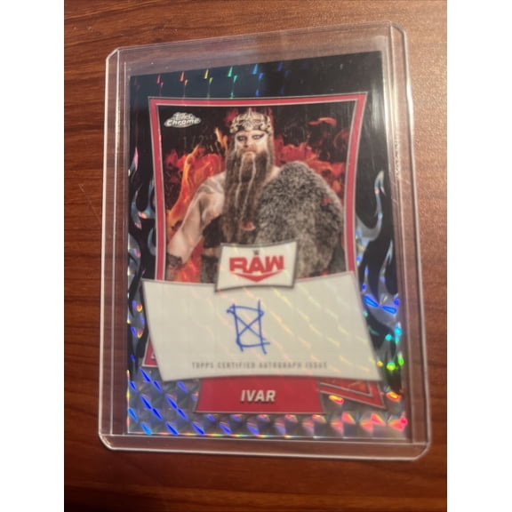 2025 Topps Chrome WWE IVAR Black Short Print Parallel/Variety Chase Topps Autographed Wrestling Trading Card
