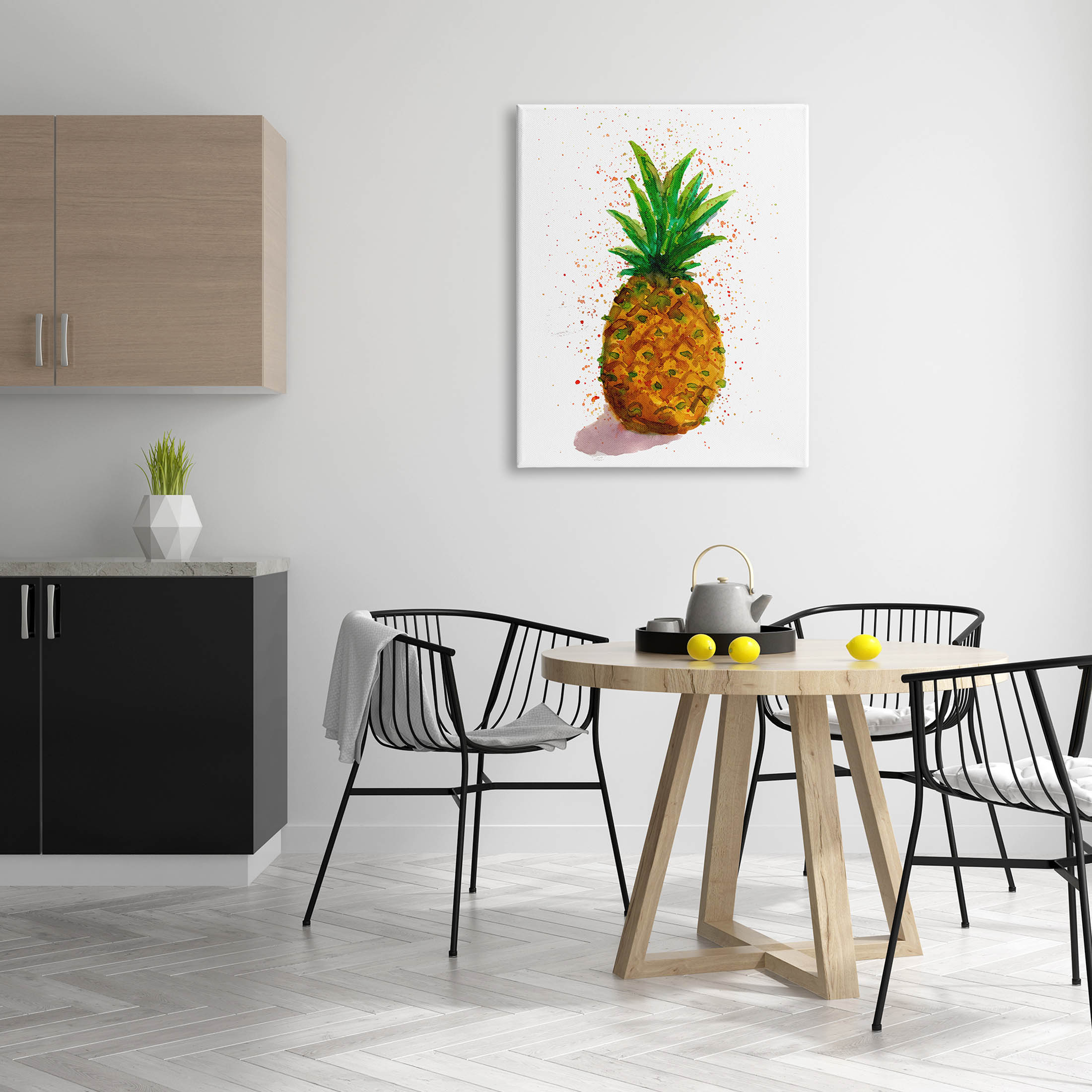 Speckled Pineapple Tropical Fruit Food & Beverage Graphic Art Gallery Wrapped Canvas Print Wall Art