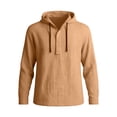 thumbnail image 5 of Babcutegg Mens Outfit Set Button Front Long Sleeve Hoodie and Pants Lightweight Casual Clothing 2-Piece Khaki Size XL, 5 of 7