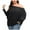 Black, variant on Turilly Womens Solid Color Lapel Tops Long Sleeved Shirt Top Fall Winter Loose Casual Sweaters for Women