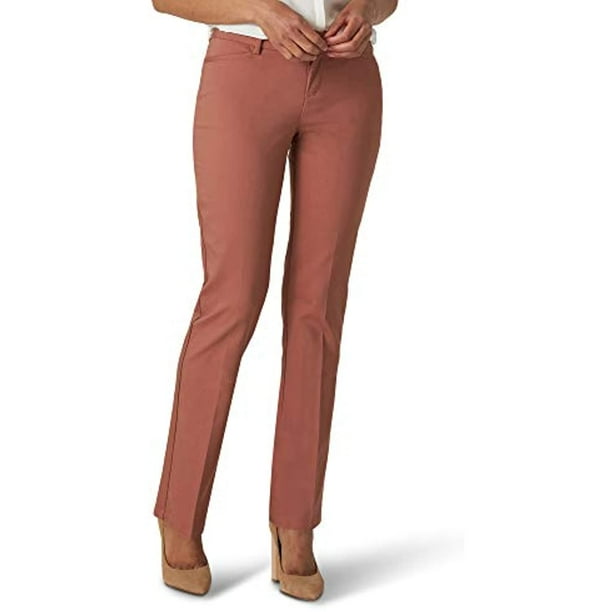 Lee Women's Misses Secretly Shapes Regular Fit Straight Leg Pant, Cognac,  12 - Walmart.com