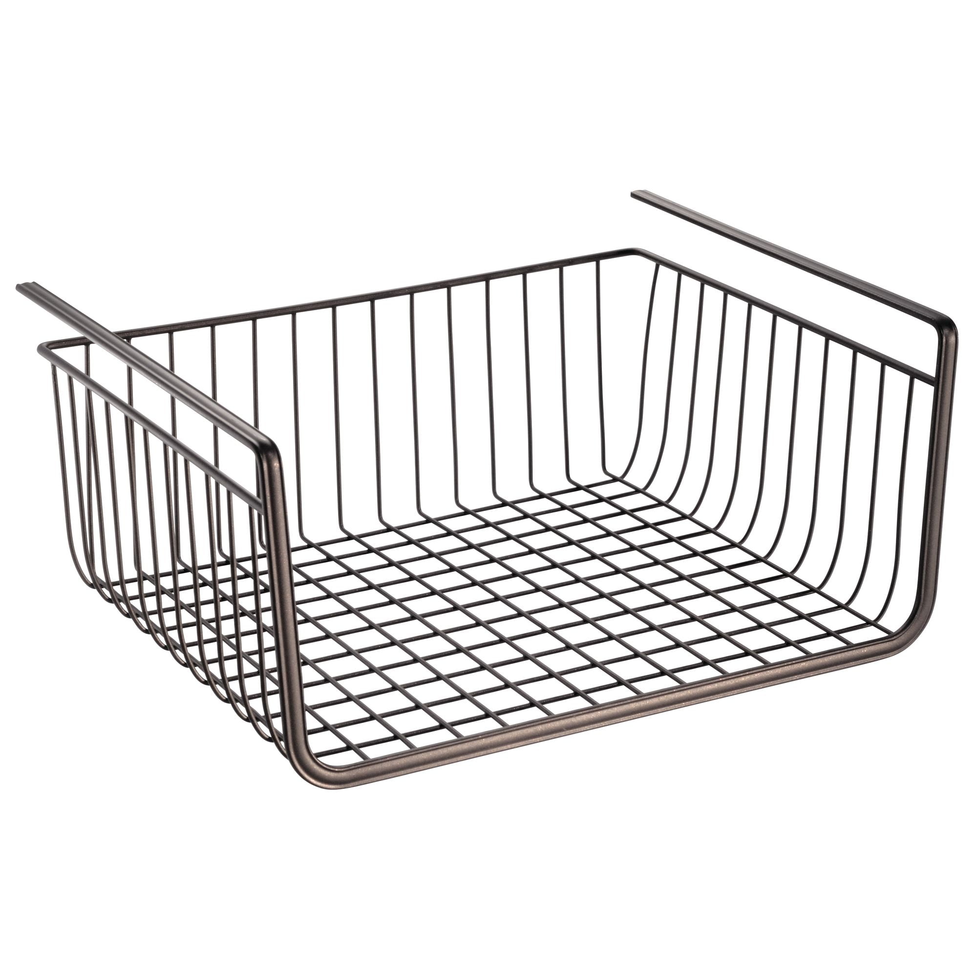 iDesign Bronze York Metal Under the Shelf Storage Basket, 7.1 x 12.2 x  14.2