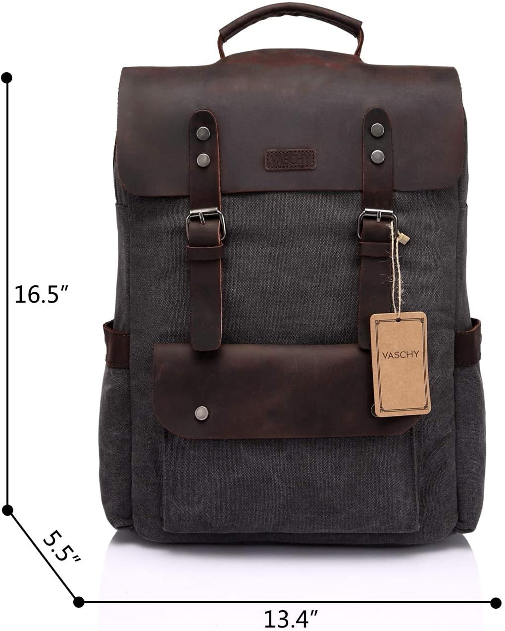 vaschy leather laptop backpack