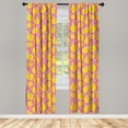 thumbnail image 3 of Ambesonne Lemons Curtains, Sour and Juicy Fruit, Pair of 28"x84", Earth Yellow Pastel Pink, 3 of 5