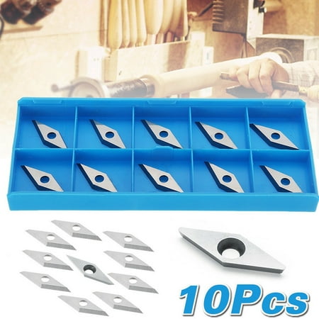 

BAMILL 10pcs Wood Turning Carbide Inserts for Lathe Tool Holder Indexable Chisel Cutter