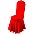 thumbnail image 3 of Jupe Plissée Spandex Chaise Couverture Mariage Banquet Fête Salle à Manger Décor Rouge, 3 of 7