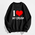 thumbnail image 2 of Bmisegm Sweat à Capuche Imprimé pour Femmes Col Rond Manches Longues Pull Décontracté pour Femmes Noir S, 2 of 3
