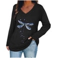 thumbnail image 2 of Aloohaidyvio Women's Long Sleeve Shirts Tops Fall Tunic Causal Fashion Round Neck Basic Tee, 2 of 4