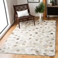 thumbnail image 2 of Safavieh Studio Leather Collection STL217A Handmade Ivory and Grey Leather Area Rug, 4 feet by 6 feet (4' x 6'), 2 of 4