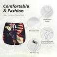 thumbnail image 4 of Pofeuu Watercolor Bald Eagle Print Women's Athletic Shorts Running Workout Shorts Tummy Control Quick Dry Gym Shorts with Pockets Double layer sports shorts-Small, 4 of 7