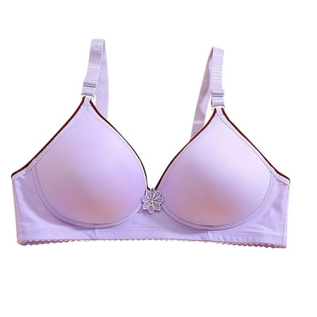 Gnurob Women s Wirefree Underwear Push Up Bra Padded Bralette Plus Size Brassiere Comfort Plunge Bralettes Adjustable Straps Bras Breathable lingerie Clearance Saving Purple X-Large
