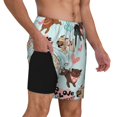 thumbnail image 2 of Balery Cute Pug Dogs Bañador para hombre, shorts de playa de secado rápido con entrepierna y forro de compresión-X-Large, 2 of 6