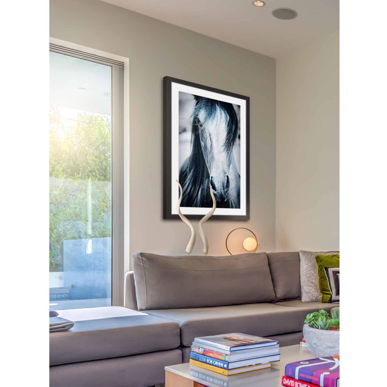 "Blue Horse" Framed Painting Print