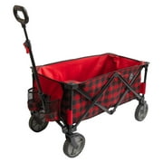 MYXIO Bear Buggy Cart with Carry Bag & Pockets, Ultimate Portable Luxury Heavy Duty Collapsible Wagon for Camping, Glamping, Beaches, Sports & Outdoor Adventures (Red/Black)
