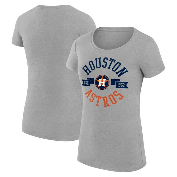 Women's G-III 4Her by Carl Banks Heather Gray Houston Astros Super-Slim Fit Lightweight City Graphic T-Shirt