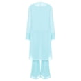 thumbnail image 5 of inlzdz Womens Chiffon Pant Suits 3 Piece Mother of The Bride Wedding Outfit Evening Cocktail Party Suit 04 Light Blue XXL, 5 of 7