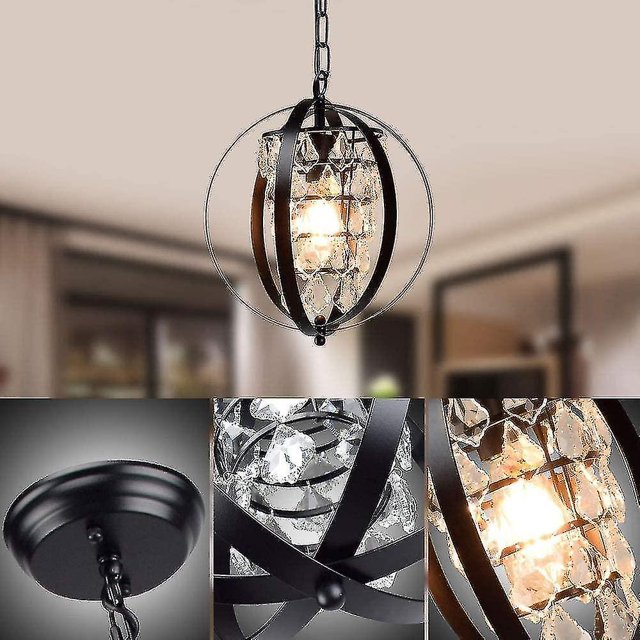 Lámparas Globe Crystal Ch Eliers Farmhouse Accesorios de iluminación de techo Colgante industrial ajustable Kuyhfg Sin marca