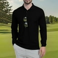 thumbnail image 3 of JGNGSHN Mens Ice Silk Golf Shirt Long Sleeve Moisture Wicking 3 Button Solid Fashion Polo Shirts, 3 of 6