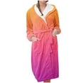 thumbnail image 1 of Erwazi Women Robe Fleece Plush Soft Fuzzy Cozy Warm Lightweight Bathrobe House Long Robe for Women, 1 of 3