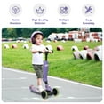 thumbnail image 3 of Infans 2-in-1 Kids Kick Scooter w/ Removable Seat Flash Wheels & Brake Purple, 3 of 7