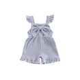thumbnail image 4 of Kureaily Girls Romper With Bow And Flutter Sleeves Striped Jumpsuit For Toddler And Baby/ 12-18 Months/ Toddler (Blue), 4 of 5
