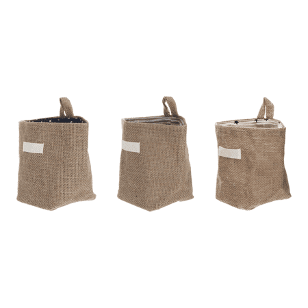 FENGGUIQU 3-Pack Cotton Linen Hanging Storage Bags for Home Organization Sundries Holders with Craftsmanship