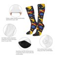 thumbnail image 6 of Daiia Sports Socks Dinosaurs in Space Printed Novelty Crew Socks for Men Women Knee High Socks Cotton Socks Soft & Breathable Support Unisex Socks, 6 of 9