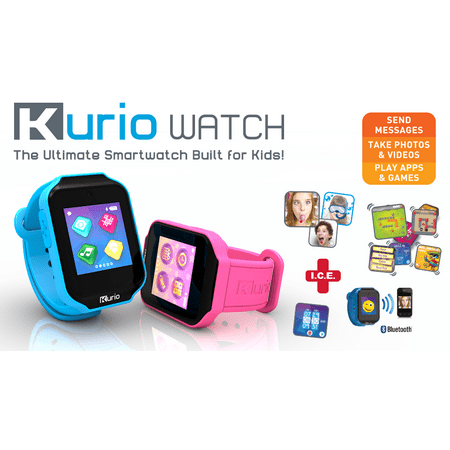 Kurio Smart Bluetooth Watch with Messaging, Apps, Games, Tracker and Camera for Photo and Video - Blue