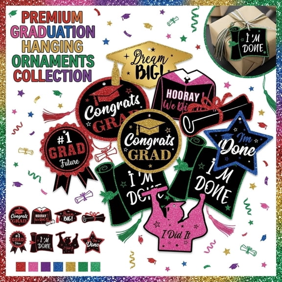 2026Graduation Party Decorations, Diploma Themed Hanging Tags, Grad Party Supplies, Red Party Accents, Classroom Graduation Celebration Decor