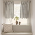 thumbnail image 3 of Cortinas de cocina Jinchan de lino a rayas, 36 cm, 2 paneles, 3 of 8