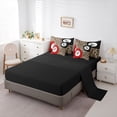 thumbnail image 5 of Castle Fairy Red Billiards Twin Bedding 7-Piece, Vintage Leopard Print Bedding Comforter Set, Brown Red White,Black Reversible, 5 of 7