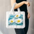 thumbnail image 6 of Cauagu Daisy Flowers Pattern Women's Plush Tote Bag,Soft Underarm Bag Ladies Fluffy Shoulder Bag Plush Handbag Women Furry Tote Bag for Autumn and Winter, 6 of 7