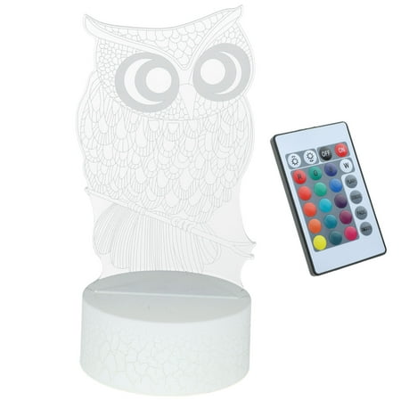 

Owl Night Light 3d Illusion Lamp Desk LED Bedroom Decoration Decore Gifts Bar Bird Toddler