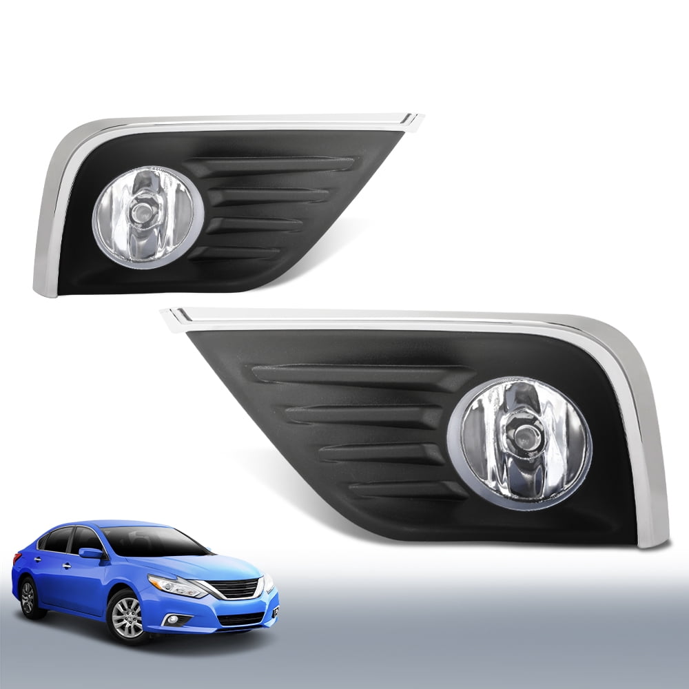 Pair Front Bumper Fog Lights Lamps Assembly Left And Right Fit for 2016-2018 Nissan Altima 4Dr