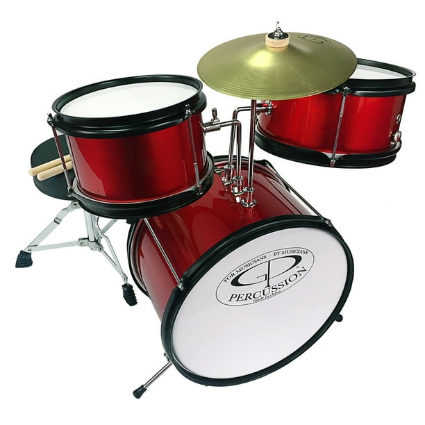 GP Percussion GP40RD 3Piece Promotional Junior Drum Set in Red