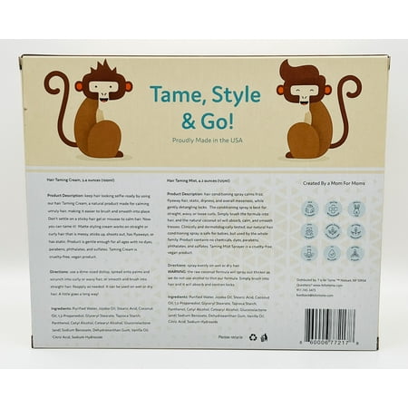 T is for Tame 4-in-1 Baby Hair Gift Set With Brush and Plush Monkey