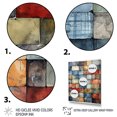 thumbnail image 3 of Designart "Earth Colors Tiles in Colorful Patterns II" Abstract Framed Wall Art - Modern Colorful Abstract Tile Hallway Framed Wall Art Decor, 3 of 6